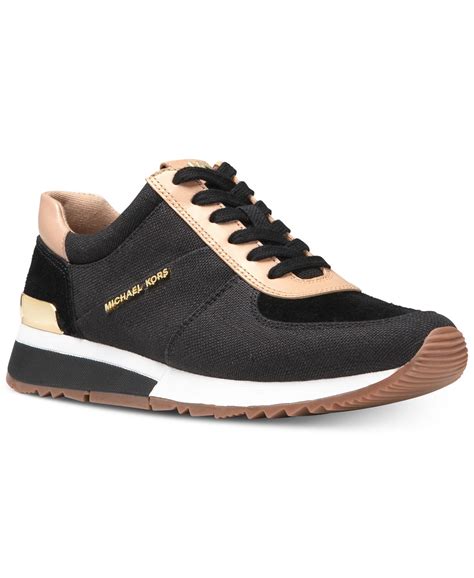 michael kors shoes allie hrap|Allie Leather and Canvas Sneaker .